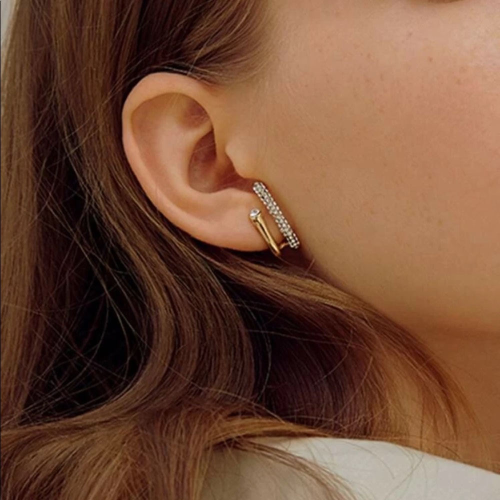 • Gigi • Rhinestone Stud Earring Cuffs